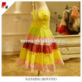 Cap sleeve rainbow dress ruffle one-piece dress